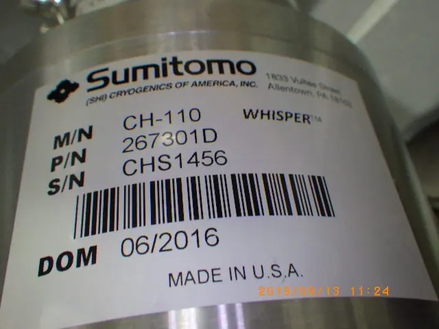 住友重機械工業 Sumitomo Heavy Industries CH-110 銘板写真(2/2)