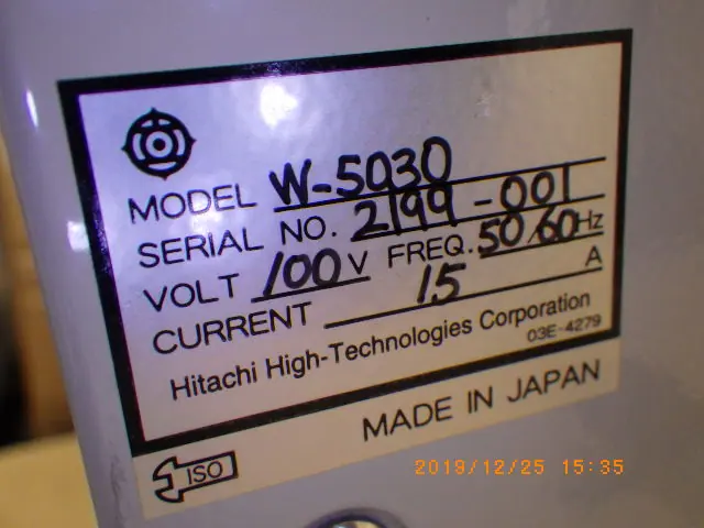 日立 Hitachi W-5030 銘板写真(2/2)