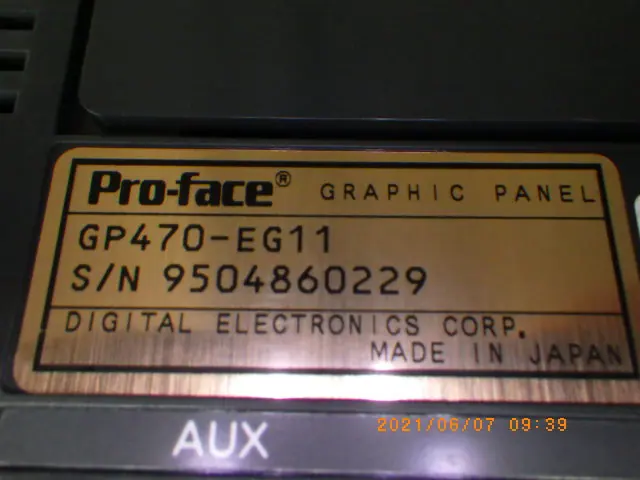 デジタル Digital GP470-EG11 銘板写真(2/2)