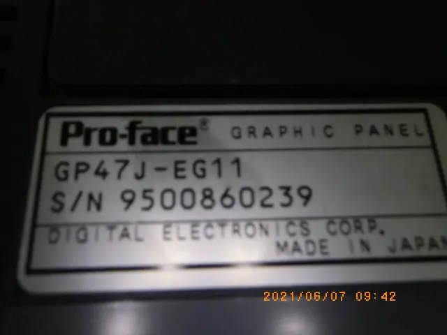 デジタル Digital GP47J-EG11 銘板写真(2/2)