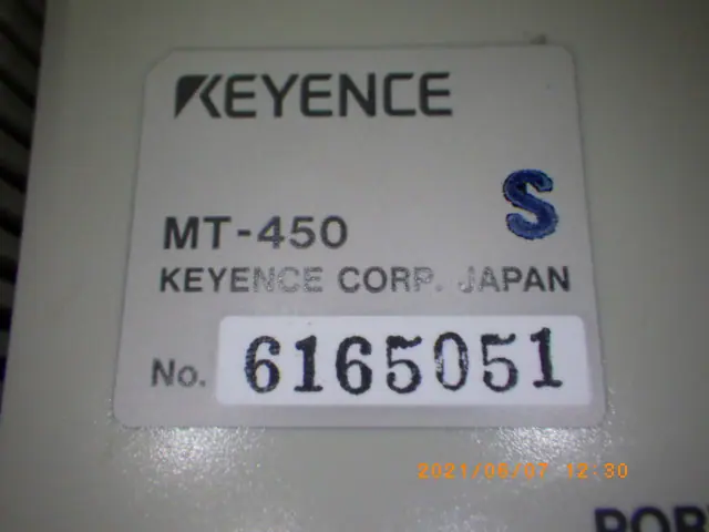 キーエンス Keyence MT-450 銘板写真(2/2)