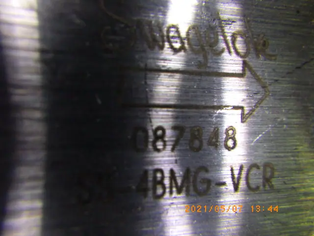 スウェージロック Swagelok SS-4BMG-VCR 銘板写真(2/2)