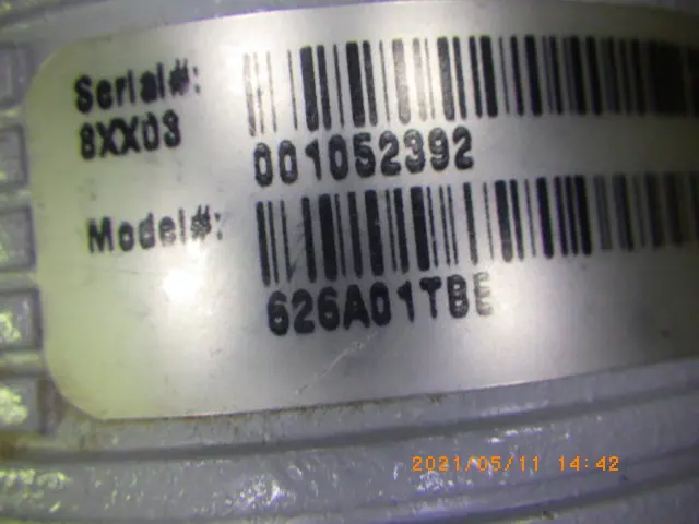 MKS 626A01TBE 銘板写真(2/2)