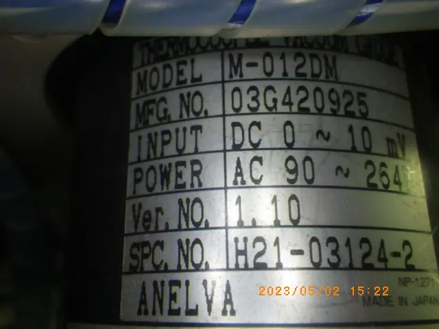 アネルバ ANELVA M-12DM 銘板写真(2/2)