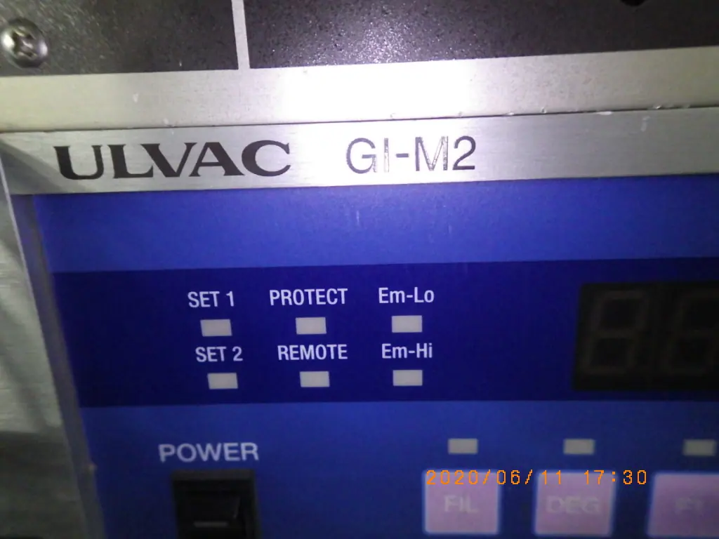 アルバック Ulvac GI-M2 銘板写真(2/2)