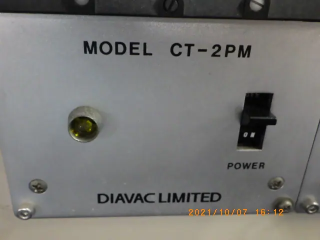 大亜真空 DIAVAC CT-2PM 銘板写真(2/2)