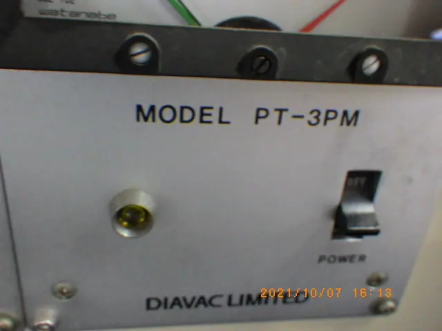 大亜真空 DIAVAC PT-3PM 銘板写真(2/2)