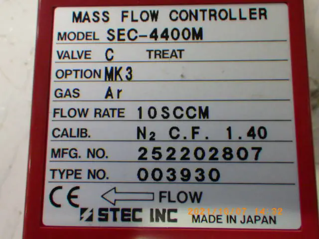 堀場エステック Stec SEC-4400M 銘板写真(2/2)