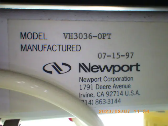 Newport VH3036-OPT 銘板写真(2/2)