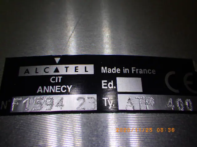 アルカテル Alcatel ATP400 銘板写真(2/2)