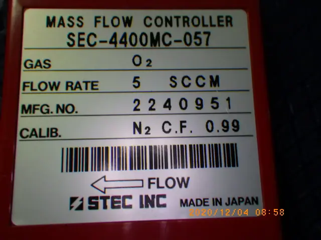 堀場エステック Stec SEC-4400MC-057 銘板写真(2/2)