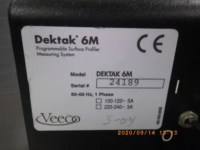 Veeco DEKTAK 6M 銘板写真(2/2)