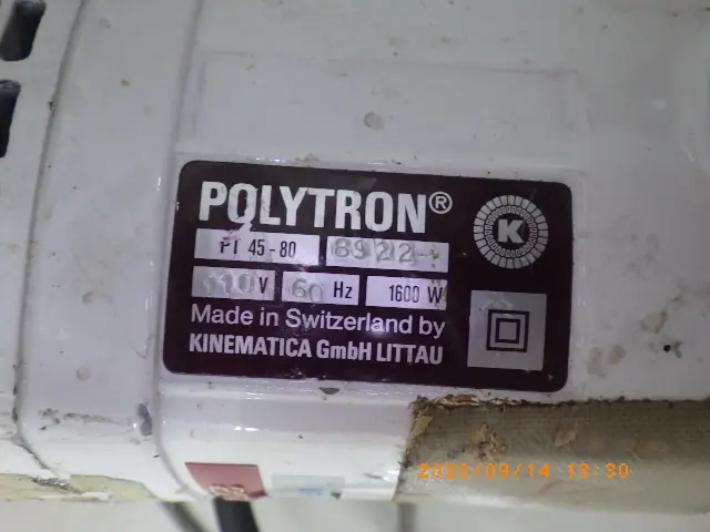 キネマティカ(POLYTRON) PI45-80 銘板写真(2/2)