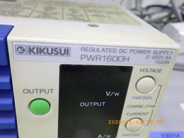 菊水電子工業 Kikusui PWR1600H 銘板写真(2/2)