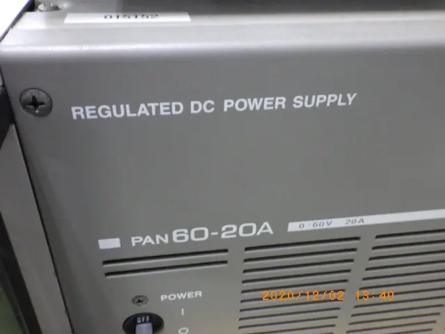 菊水電子工業 Kikusui PAN60-20A 銘板写真(2/2)