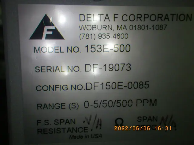 Delta F 153E-500 銘板写真(2/2)