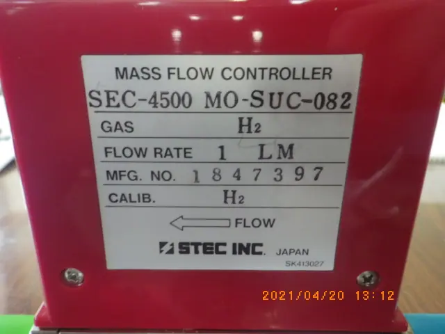 堀場エステック Stec SEC-4500 MO-SUC-082 銘板写真(2/2)