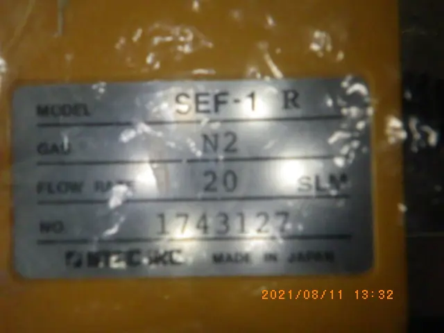 堀場エステック Stec SEF-1R 銘板写真(2/2)