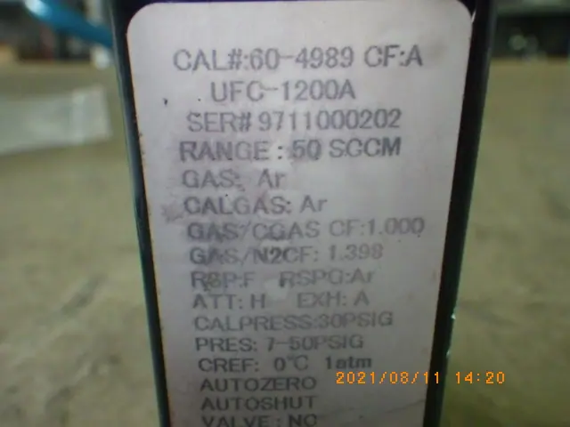 Unit UFC-1200A 銘板写真(2/2)