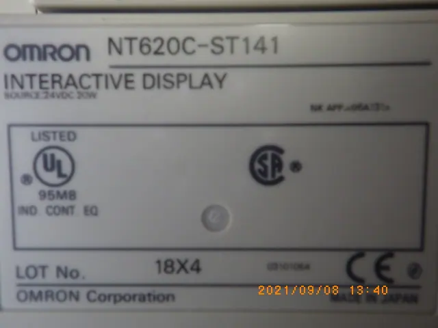 オムロン Omron NT620C-ST141 銘板写真(2/2)