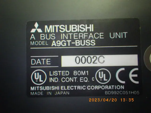 三菱電機 Mitsubishi A9GT-BUSS 銘板写真(2/2)