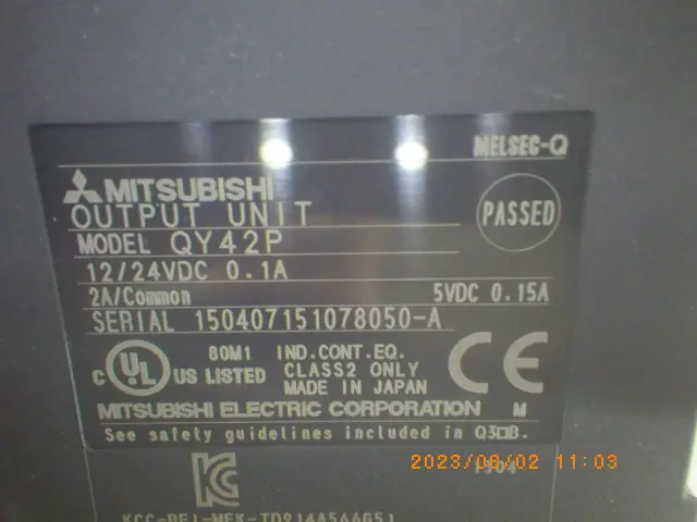 三菱電機 Mitsubishi QY42P 銘板写真(2/2)