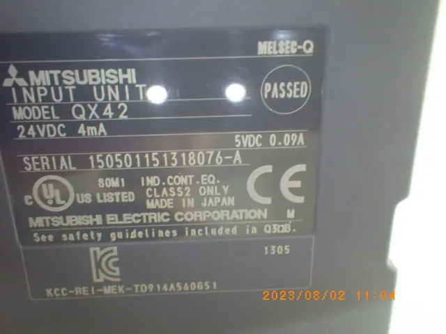三菱電機 Mitsubishi QX42 銘板写真(2/2)