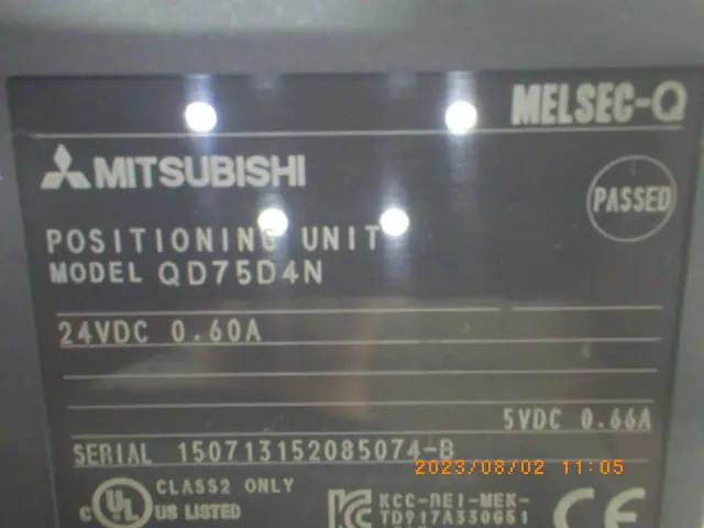 三菱電機 Mitsubishi QD75D4N 銘板写真(2/2)