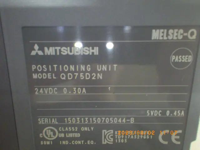 三菱電機 Mitsubishi QD75D2N 銘板写真(2/2)
