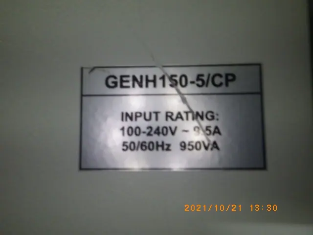 LAMBDA GENH150-5/CP 銘板写真(2/2)