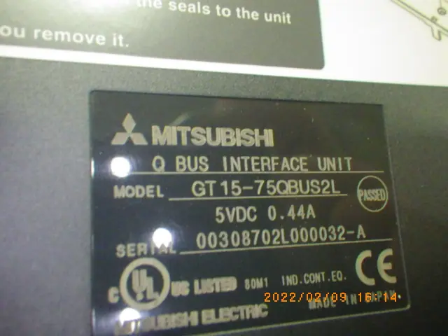 三菱電機 Mitsubishi GT15-75QBUS2L 銘板写真(2/2)
