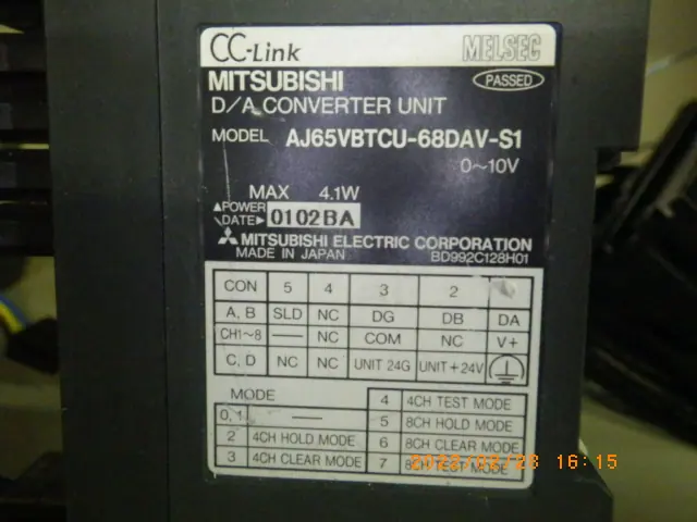 三菱電機 Mitsubishi AJ65VBTCU-68ADV-S1 銘板写真(2/2)