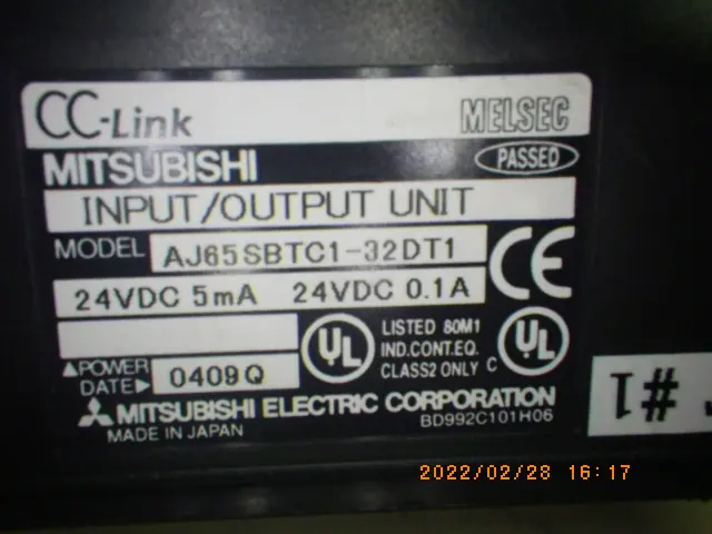 三菱電機 Mitsubishi AJ65SBTC1-32DT1 銘板写真(2/2)