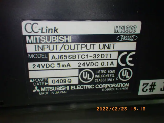 三菱電機 Mitsubishi AJ65SBTC1-32DT1 銘板写真(2/2)