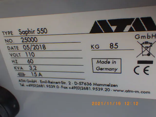 ATM(QATM) saphir550 銘板写真(2/2)