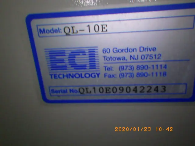 ECIテクノロジー QL-10E(ECI/CVS) 銘板写真(2/2)