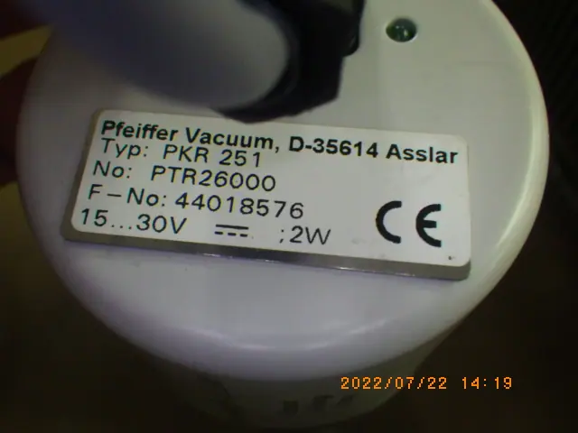 ファイファー Pfeiffer PKR251 銘板写真(2/2)