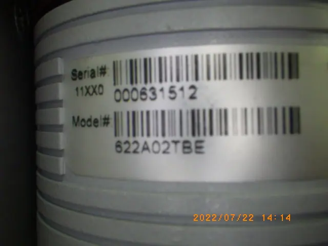 MKS 622A02TBE 銘板写真(2/2)