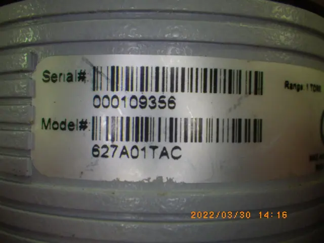 MKS 627A01TAC 銘板写真(2/2)