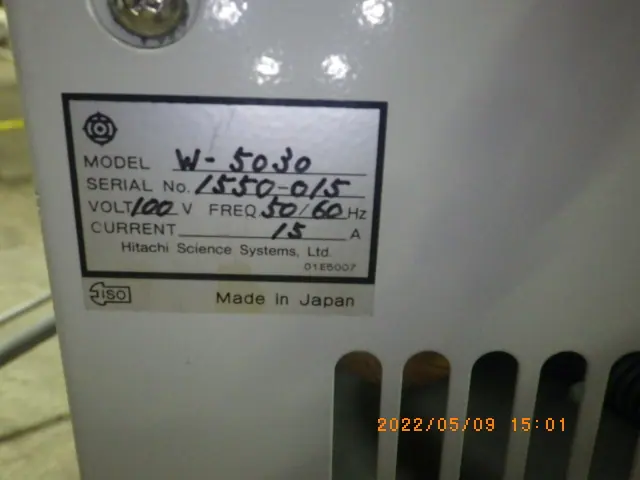 日立 Hitachi W-5030 銘板写真(2/2)
