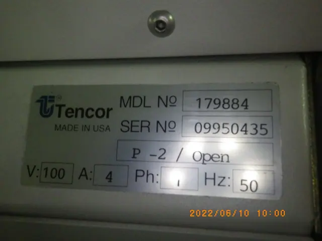 テンコール TENCOR P-2 銘板写真(2/2)