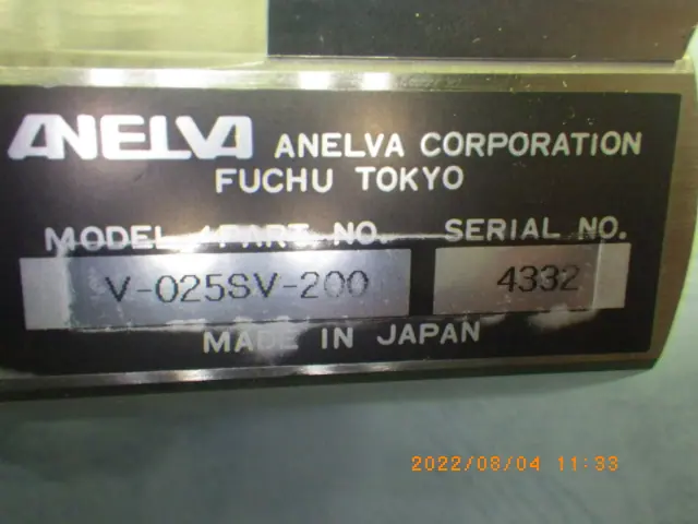 アネルバ ANELVA V-025SV-200 銘板写真(2/2)