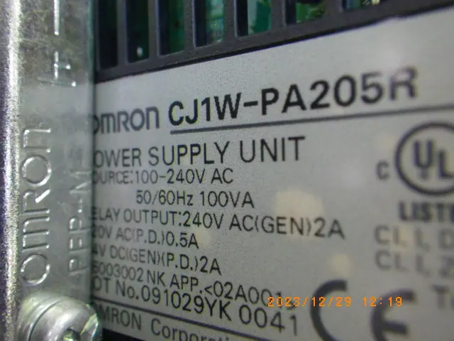 オムロン Omron CJ1W-PA205R 銘板写真(2/2)