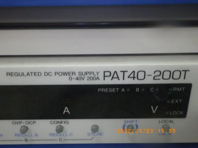 菊水電子工業 Kikusui PAT40-200T 銘板写真(2/2)