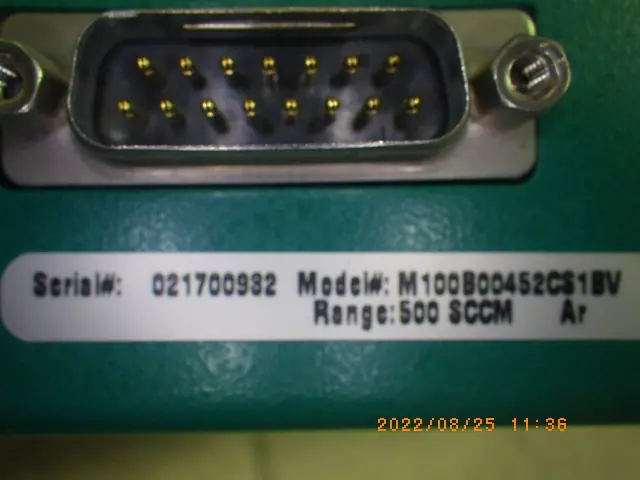 MKS M100B00452CS1BV 銘板写真(2/2)