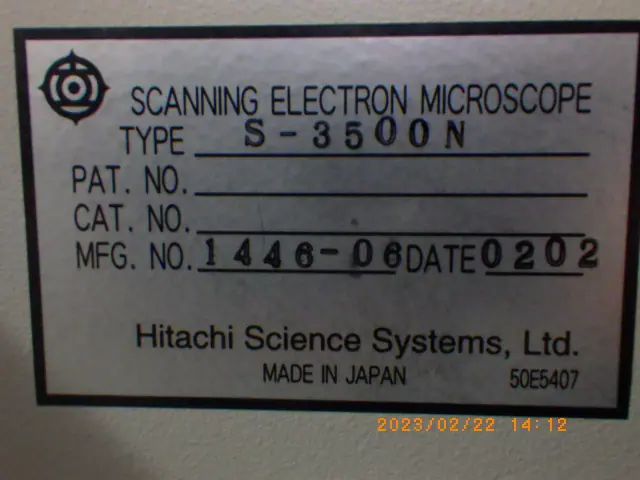 日立 Hitachi S-3500N 銘板写真(2/2)