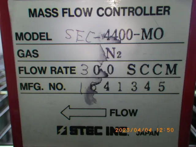 堀場エステック Stec SEC-4400-MO 銘板写真(2/2)