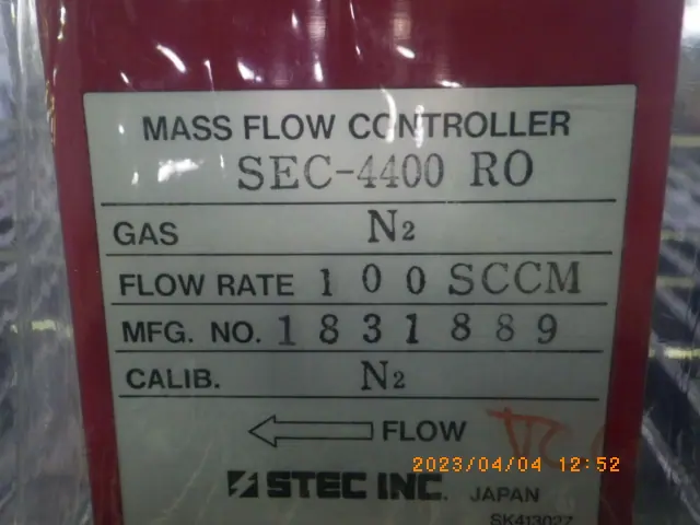堀場エステック Stec SEC-4400RO 銘板写真(2/2)