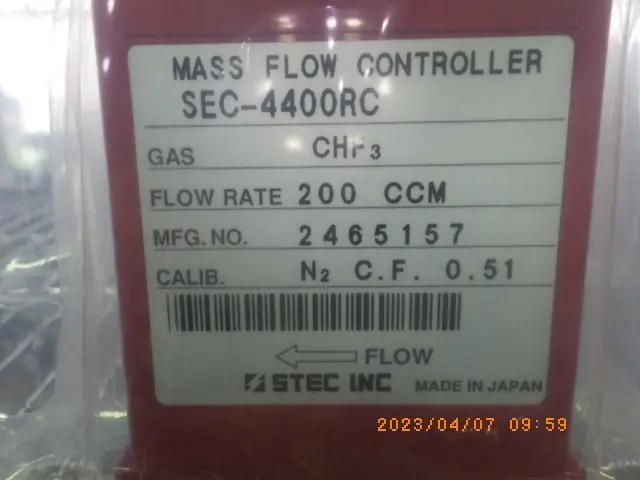 堀場エステック Stec SEC-4400RC 銘板写真(2/2)