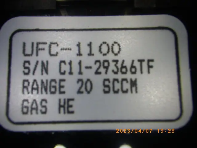 Unit UFC-1100 銘板写真(2/2)